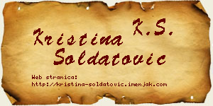 Kristina Soldatović vizit kartica